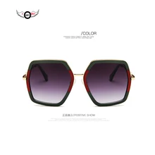 Новая мода негабаритные солнцезащитные очки поляризованные очки для Для женщин бренд; роскошная женская обувь, расшитая зелеными красные оттенки UV400