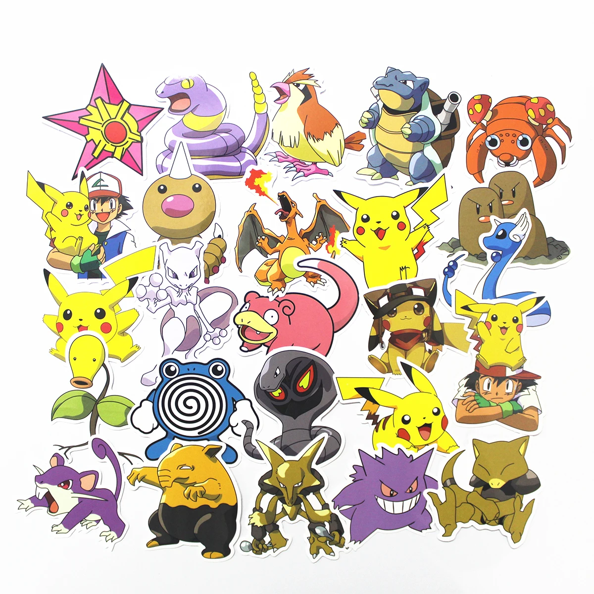 NEW 80Pcs Anime Pikachu Waterproof Laptop Car Stickers For Trunk Skateboard Guitar Fridge Decal Toy Stickers