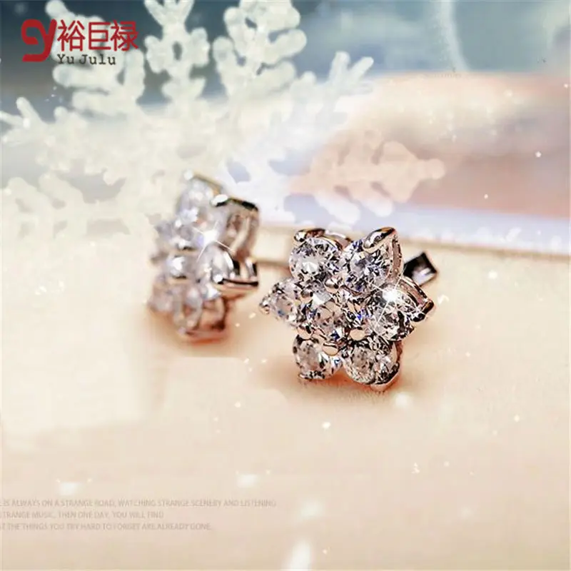 Женские серебряные серьги гвоздики с фианитом 2 карата|cz stud earrings|fashion earringsstud earrings |