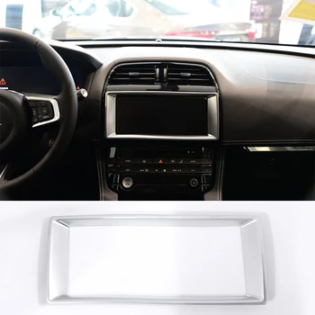 

Silver ABS Chrome LCD Navigation Frame Cover Trim Stickers For Jaguar F-Pace f pace X761 2016 Car-Styling Accessories