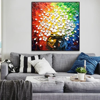 

Hand Made Flower Artwork Oil Painting Wall Art Contemporary Painting Home Wall Decor on Canvas For Room Wall