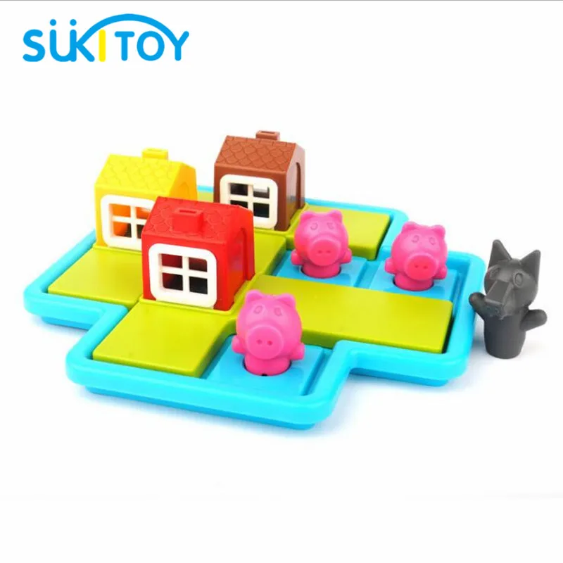 Smart Hide&Seek Board Games Three Little Piggies 48 Challenge with Solution Games IQ Training Toys For Children Oyuncak Smart Hide&Seek Board Games Three Little Piggies 48 Challenge with Solution Games IQ Training Toys For Children Oyuncak
