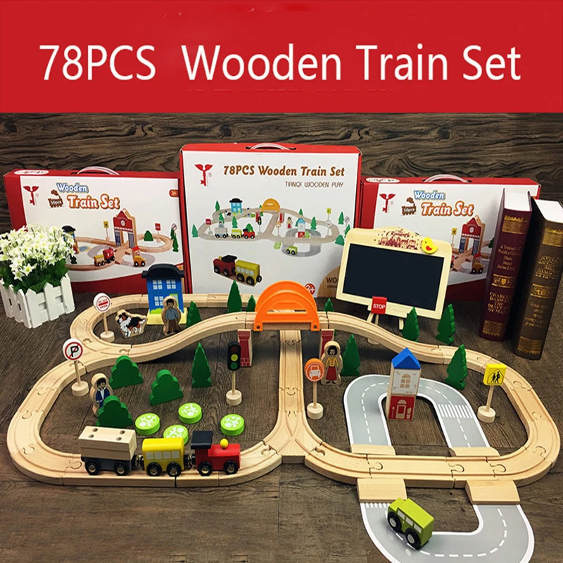 

Thomas And Friends Wooden Train Track Toys Magical Brio Magnetic Rail Bridge Station Magnetic Car Educational Toys For Children