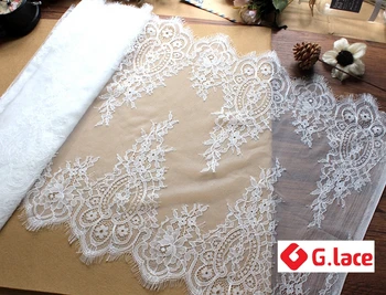 

GLace 9m/lot 40cm wide High quality eyelash lace accessories handmade diy wedding curtain fabric skirt laceTX261