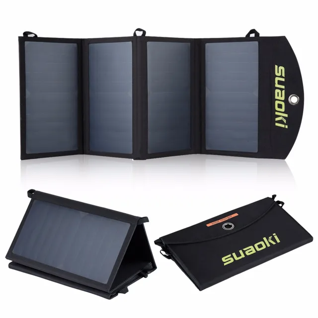US $51.99 Suaoki 25W Solar Panels Portable Folding Foldable Waterproof Solar Panel Charger Power Bank for Pho