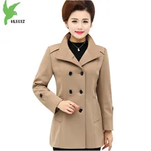 New Spring Autumn Women Jacket Solid Color Middle age Female Casual Tops coat Plus Size Fashion Slim Warm Outerwear OKXGNZ A691