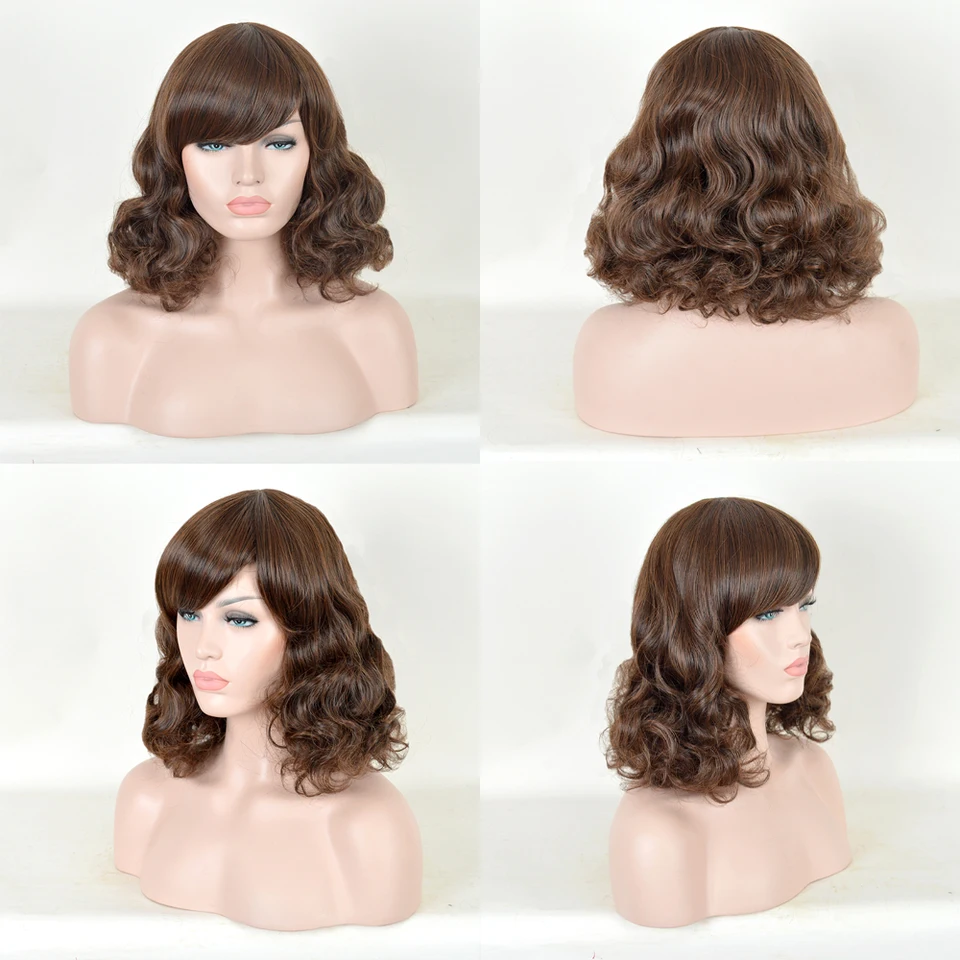 3238a B Xi Rocks Sintetico Castano Oscuro Estilo Natural Pelo Corto Rizado Shag Pelucas De Fibra De Alta Temperatura Para Mujeres Negras Peluca Aliexpress Mobile