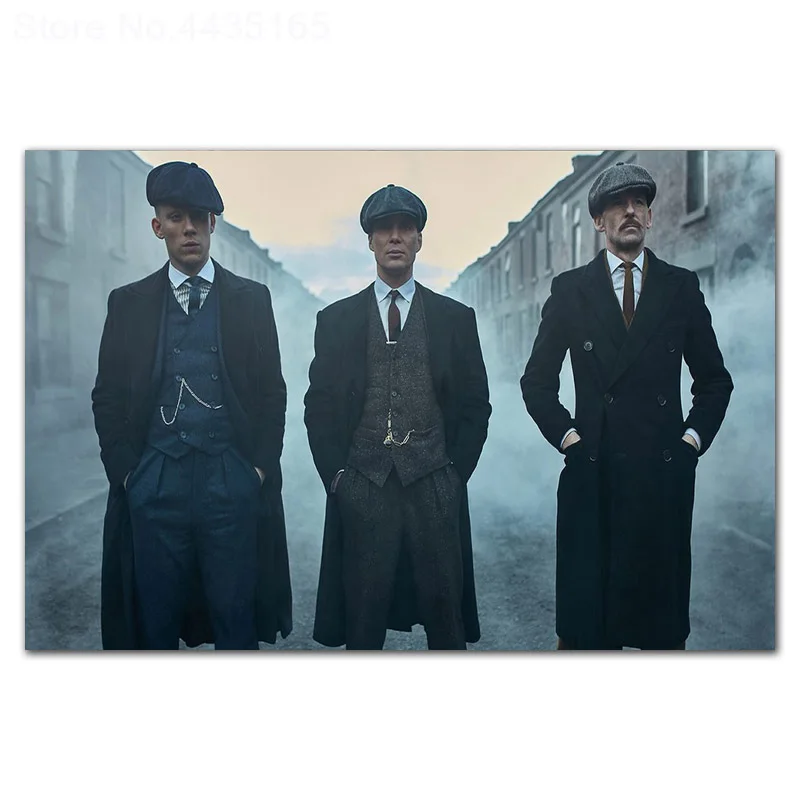 Peaky blinders-cillian Murphy США ТВ-шоу плакат стены искусства картина холст картина домашний декор плакаты и печать - Цвет: Тёмно-синий