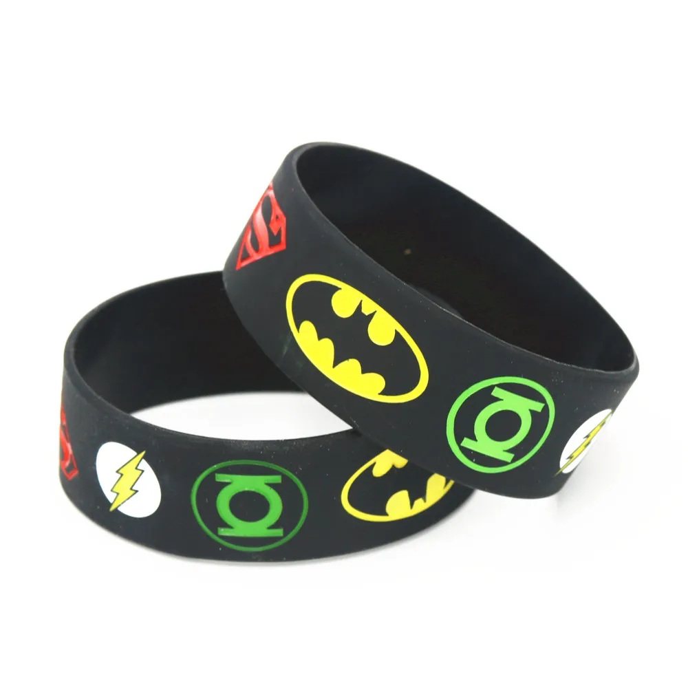 1 шт., новинка, модные ювелирные изделия, браслеты Бэтмен, черные силиконовые резиновые браслеты Супермена и браслеты, браслеты для фанатов SH047