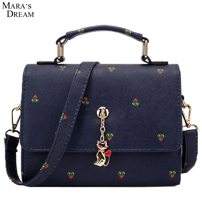 

Mara's Dream Brand Women Handbag High Quality PU Leather Candy Color Zipper Printed shoulder bag female messenger bags