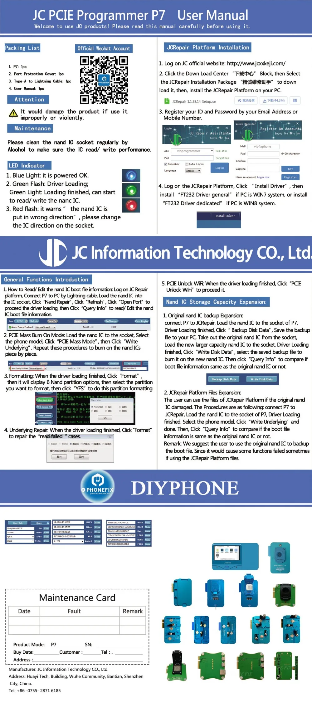 PHONEFIX Pro1000S JC P7 PCIE телефон NAND Программист Обновление памяти ошибка ремонт инструмент для iPhone 6 S 6SP 7 7 P iPad Pro NAND ремонт