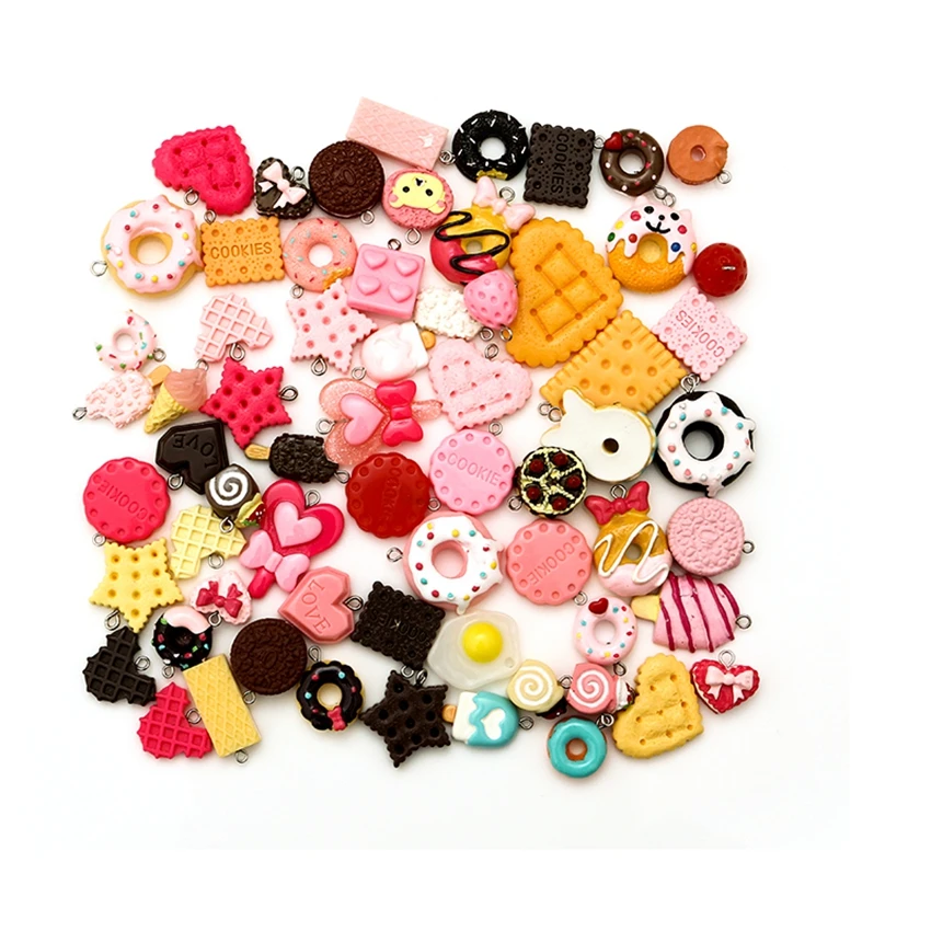 

20pcs/lot Cheap Wholesale Resin Donut Pendant Flatback Resin Cross Charms Necklace For DIY Earring Decoration -10 designs