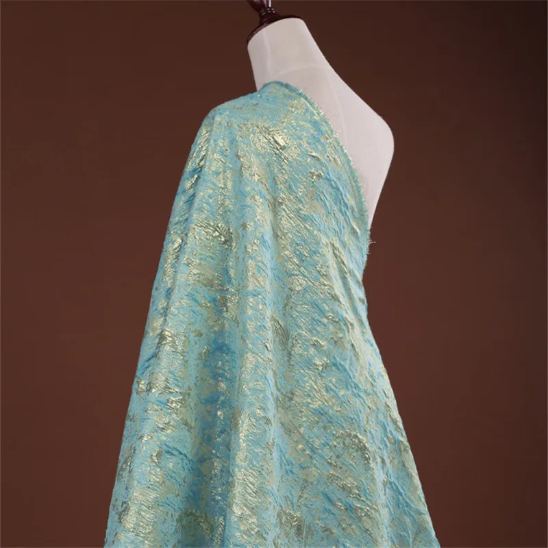 CF324 весенне-осеннее платье, ткань, светильник, синяя жаккардовая ткань, Женское пальто Cheongsam, торжественное платье, ткань, сделай сам, материал для шитья
