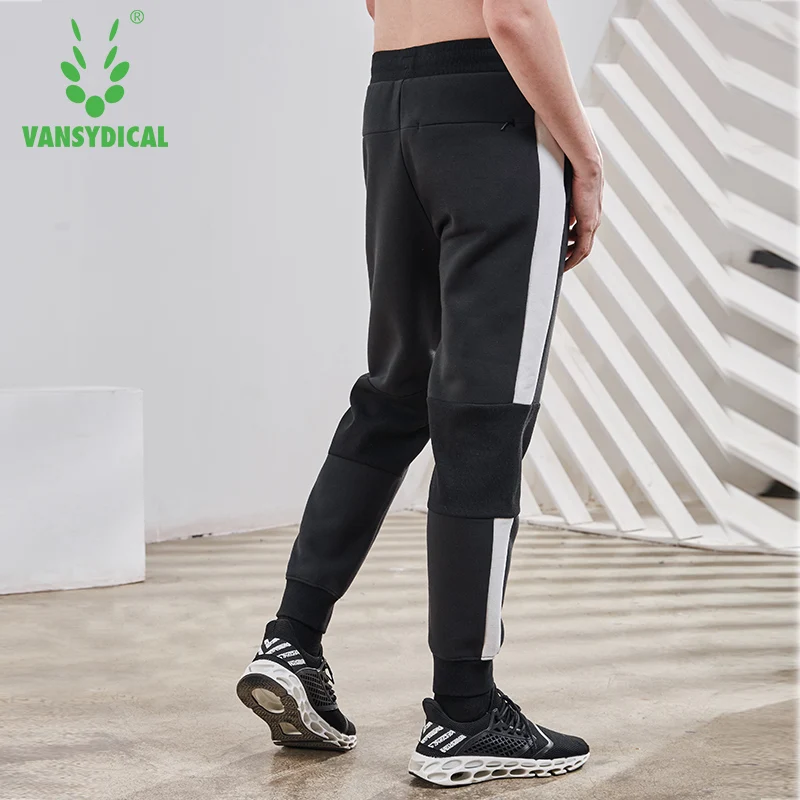 Vansydical зимние спортивные штаны для бега мужские свободные хлопковые с