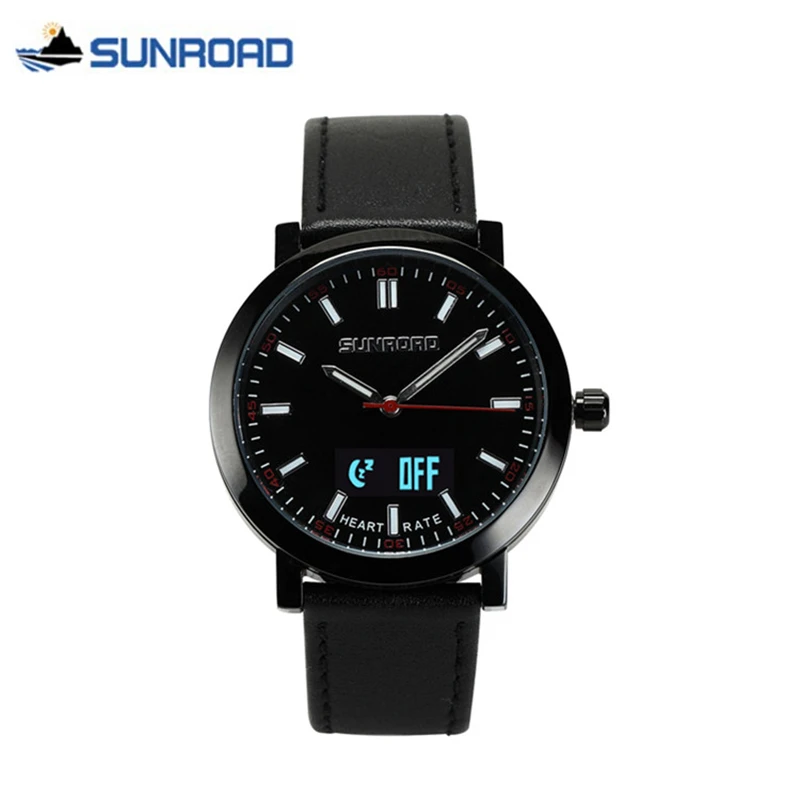 

SUNROAD Smart Heart Rate Monitor Watch Mens Waterproof Bluetooth USB Rechargeable Quartz Wrist Watch Sport Alarm Clock Men saat
