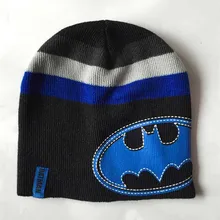 Новая верхняя одежда для мальчиков с рисунком Бэтмена, черная, синяя шапка, весна, осень, зима, детская хлопковая шапка с принтом, подходит для возраста: от 2 до 8 лет
