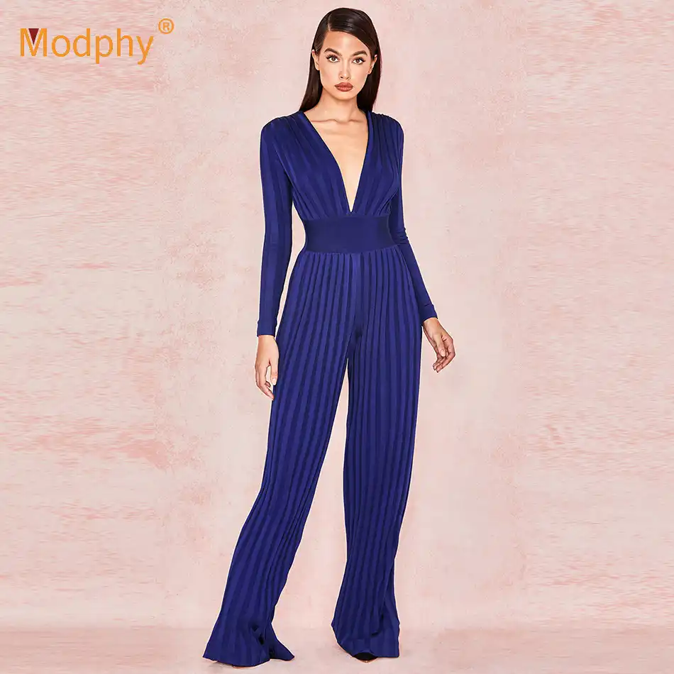Full length wide leg jumpsuit Clearance