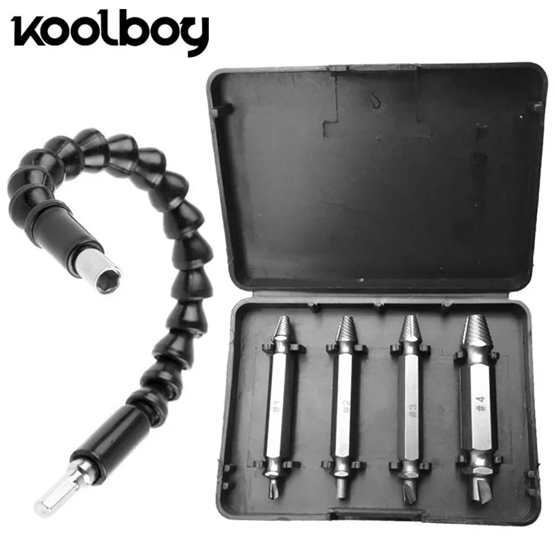 Экстрактор сломанных винтов Koolboy с электронным индексируемым сверлом гибкий