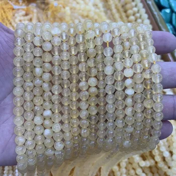 

yellow calcite / selenite stone beads natural stone beads DIY loose beads for jewelry making strand 15" wholesale !