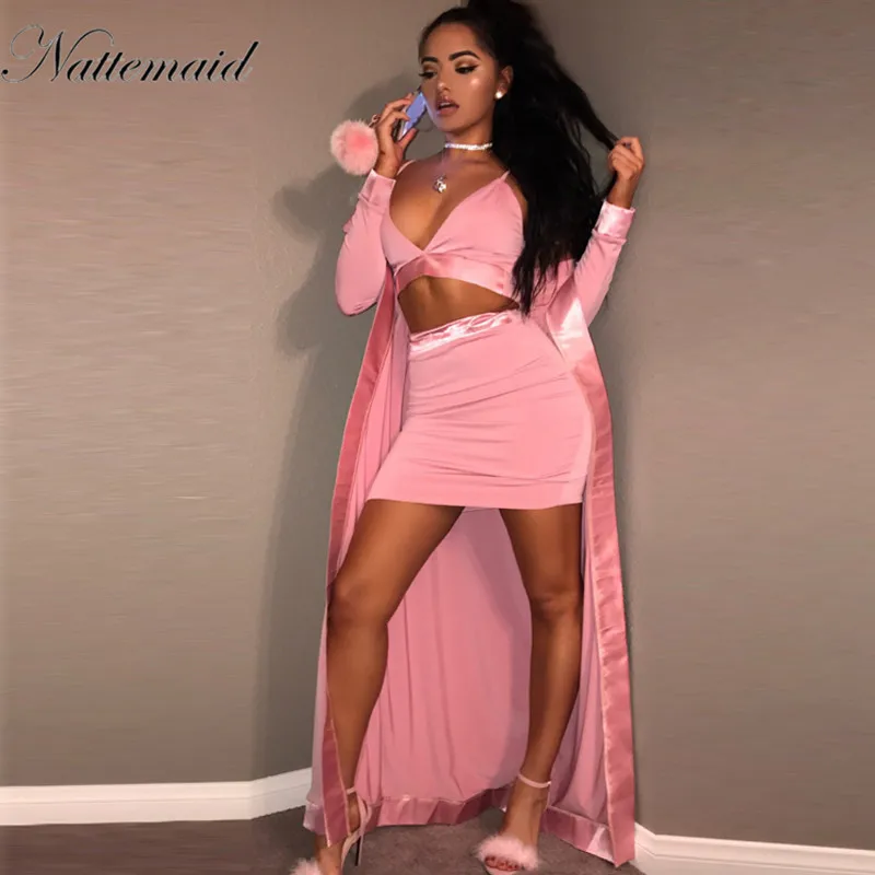

NATTEMAID 2017 Women Summer Sexy Mini Dress sets women Sleeveless straps v neck Bodycon night Party Dresses Vestidos Feminino
