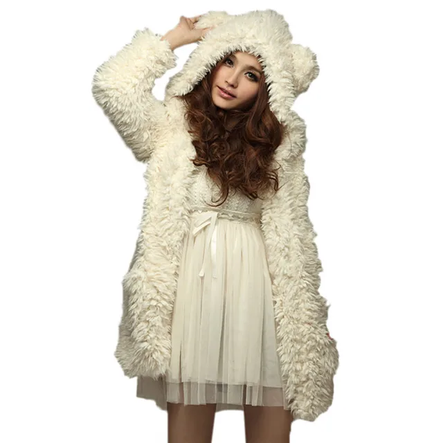 Hoodies Sweatshirt Fleece Fur Coat 2017 Women Winter Warm