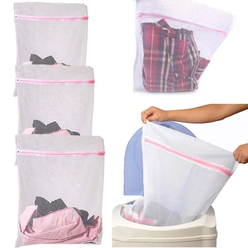 

Mesh Laundry Bags Bra Wash Bags Lingerie Mesh Washing Bag Safe Zippered Protector Hosiery Stocking Underwear Travel Bag