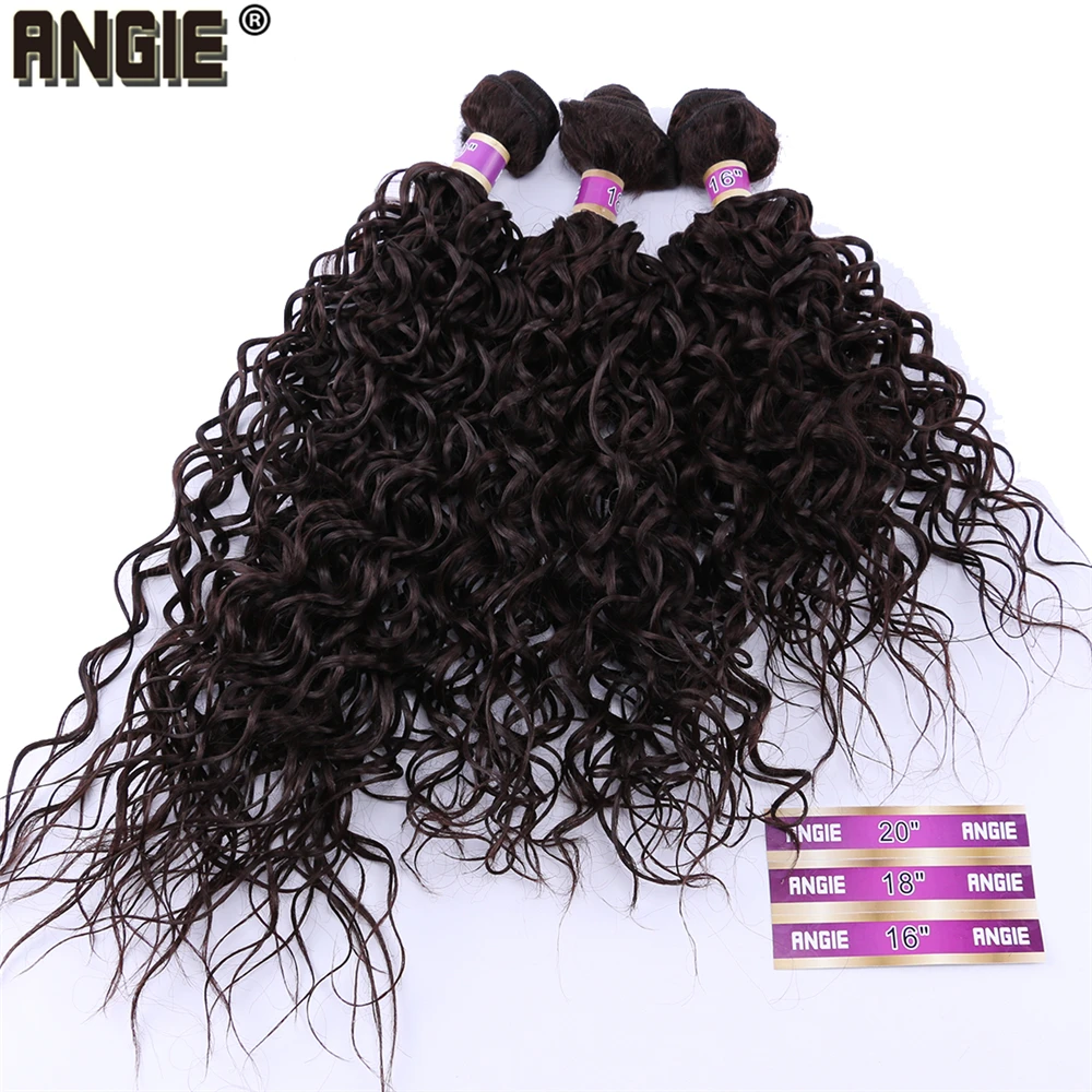 Angie 1 комплект/Упаковка воды завивка искусственных волос 18-20 дюймов чистого цвета синтетического наращивания пучки вьющихся волос