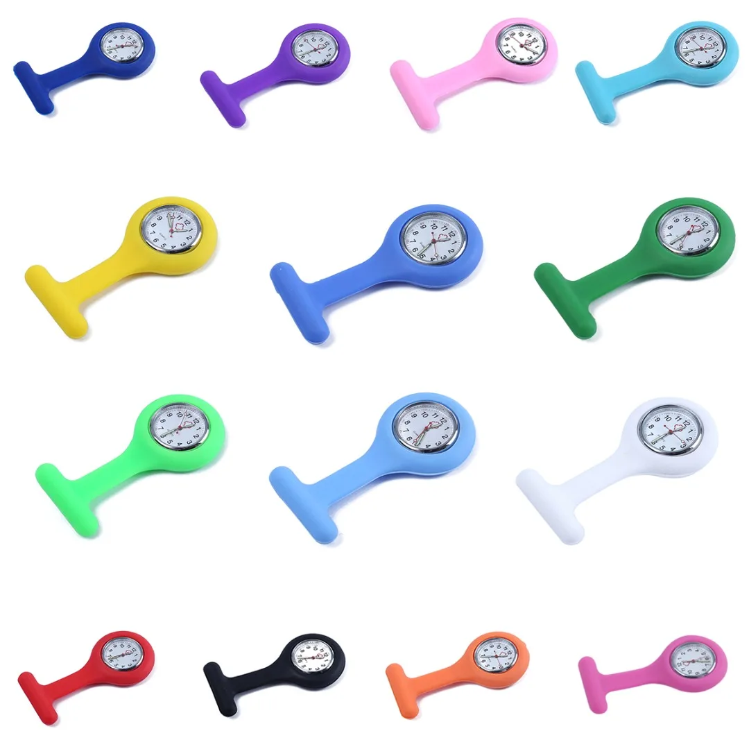 Quartz Fob Nurse Watch 2019 Silicone Brooch Luminous Pocket Watches reloj de bolsillo Doctor Medical Tunic Watch With Battery
