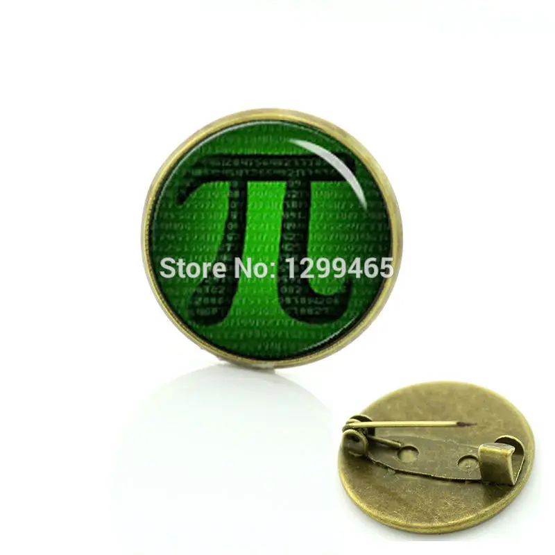

Simple design Mathematic art picture brooches formal wear badge Interesting Math Pi symbol metal pin C 1317