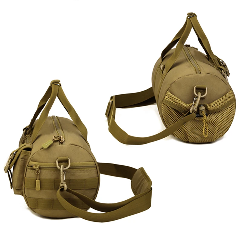 Camo Tactical Shoulder Bag Men Sports Bag Bucket Duffle Molle Large Handbag Waterproof Military Bag