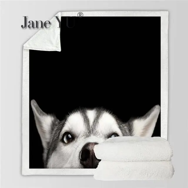 

JaneYU Hot Selling Chemical Fiber Blanket Square Blanket Air Conditioning Animal Series 3d Printed Blanket Flannel Double