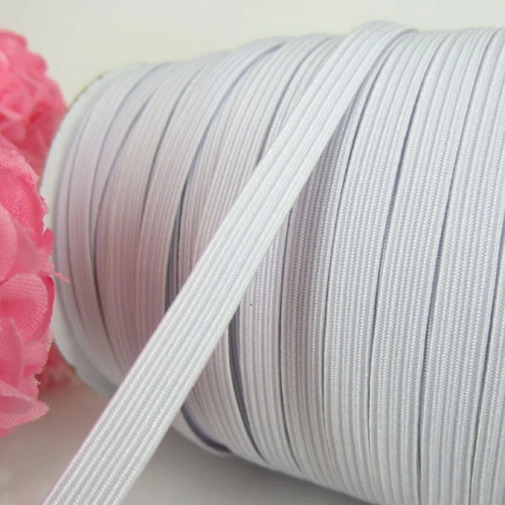 100yard Wide 1/4" White Elastic Braided Soft Knitted Braided Elastic