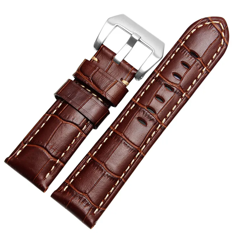 24 мм 26 винтажный телячья полоса ремешка из кожи основной браслет для Panerai Montre PAM00441