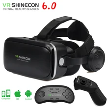 VR shinecon 6.0 3D Glasses box virtual reality goggles google cardboard VR headset for 4.5-6.0 inch ios Android smartphone