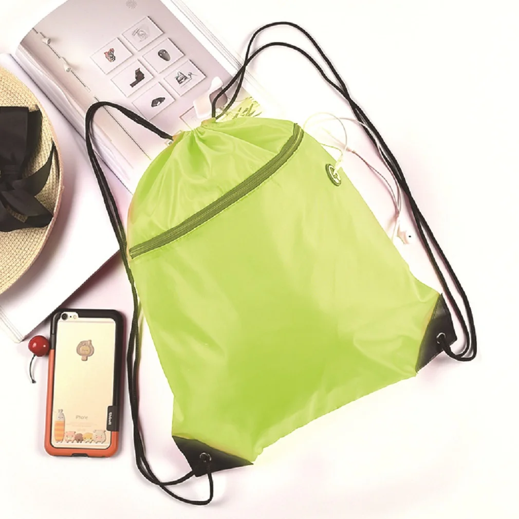 Хит, мужская женская одноцветная сумка на шнурке, Большая вместительная сумка для хранения, Модная Портативная спортивная сумка для путешествий - Цвет: D