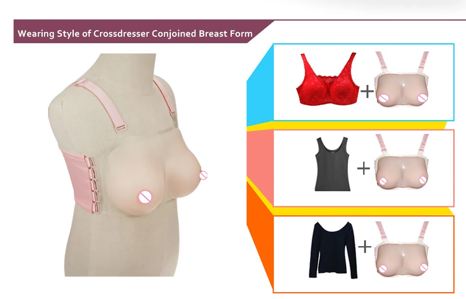Komaynaly Fake Silicone Breast Forms Artificial Breast A to F Cup 1 Pair Breast Forms for Transwomen,Transgender,Cross Dressers (3)