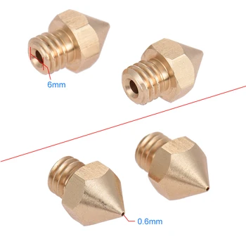 

2pcs Brass Nozzle Extruder 3D Printer Head 0.6mm Output for 1.75mm & 3mm Filament for Makerbot Anet i3 For Printing