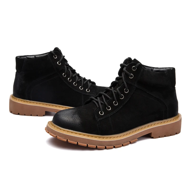 Moda Genuínos Preto cinza Homens Boots Couro Cowboy Ankle Botas marrom De Vestido Britânico Rendas Até Sapatos Inverno Ramialali Ocidental Casuais PdT1Hxqd