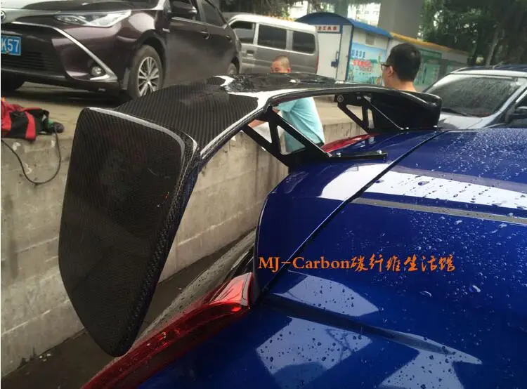 

JIOYNG Carbon Fiber CAR REAR WING TRUNK LIP Double Deck SPOILER FOR 14-18 HONDA FIT / JAZZ GK5 2014 2015 2016 2017 2018 BY EMS