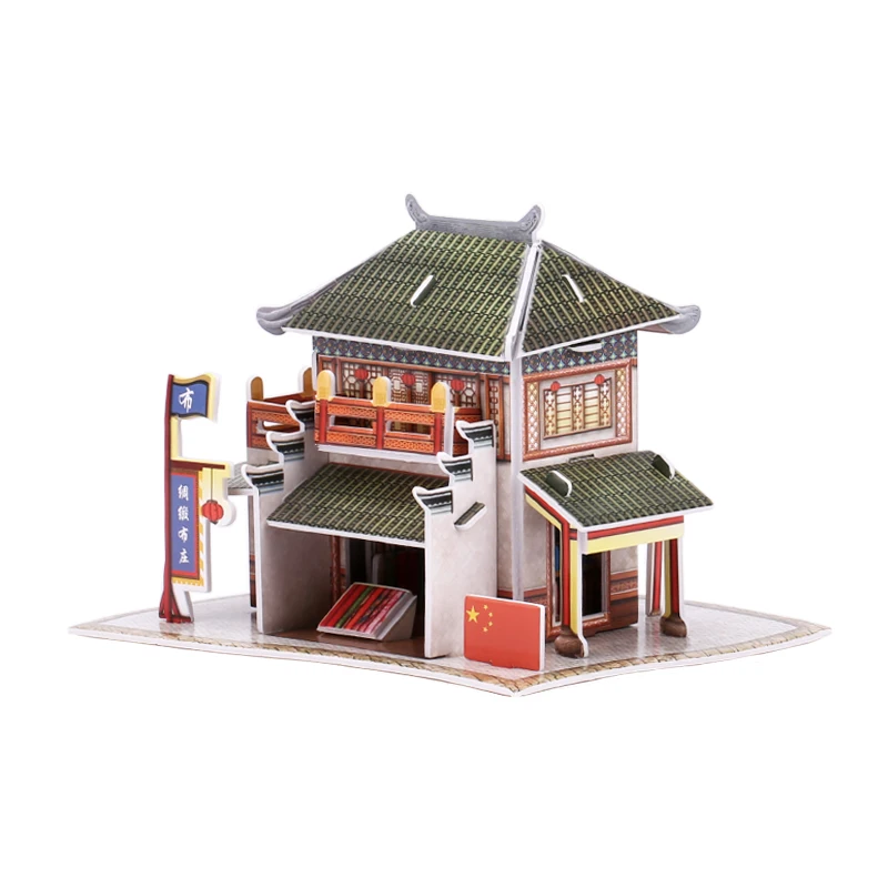 New Assembly DIY Education Toy 3D Wooden Model Puzzles Of China House On Stilts 