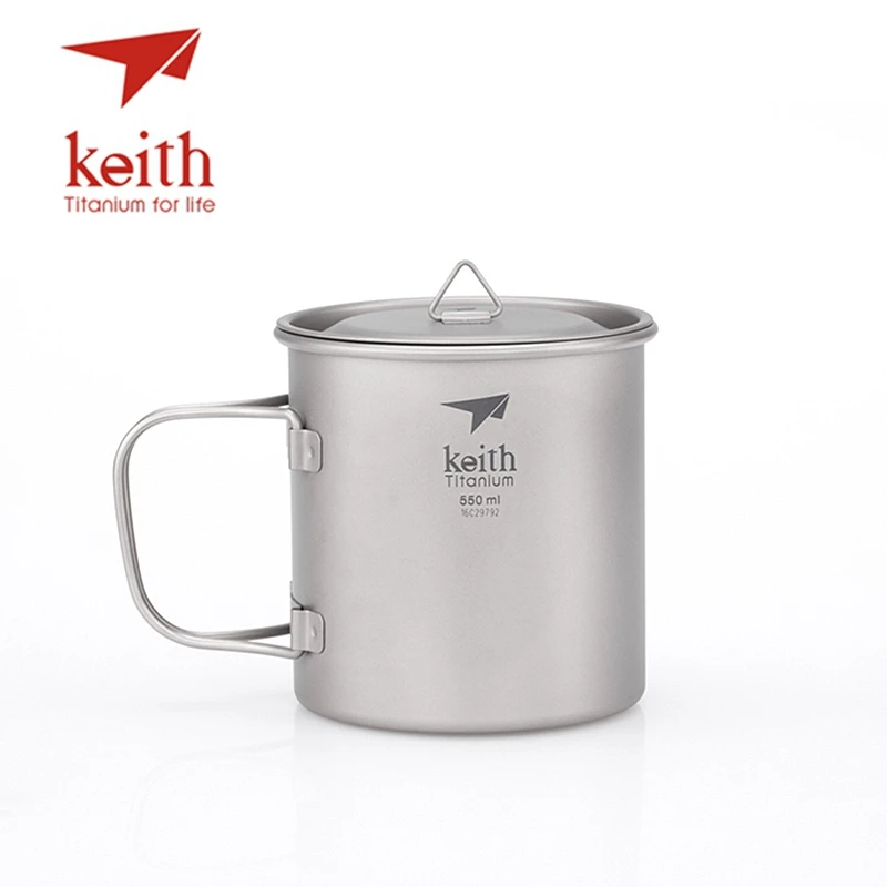 Складные титановые кружки для воды Keith посуда напитков чашки кемпинга с крышкой