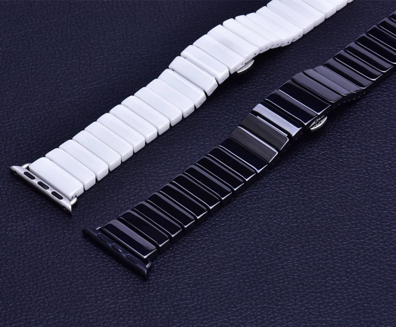 new ceramics bracelet for apple watch band 42mm/38mm 40mm 44mm Butterfly buckle strap for iwatch series 4/3/2/1 wrist belt