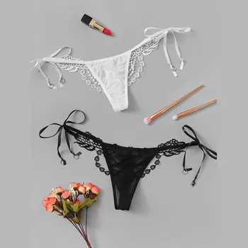 

New arrival Fashion Women Sexy Lace Tie Side Lace Panty Lingerie Underwear Thong G-string трусы женские hot thong panties 51*