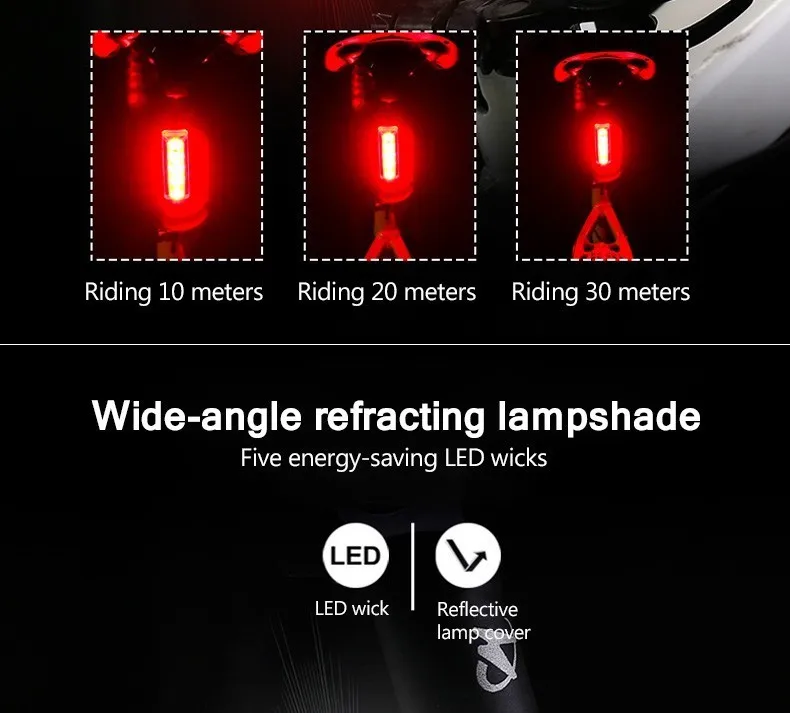 Best GENIU Tail Light For Bicycle Light Bike Flashlight 5 Modes LED USB Rechargeable Cycling Taillight Bicycle Rear Lights 6