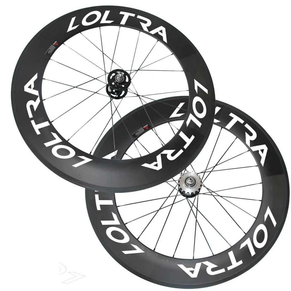 LOLTRA 88mm tubular track/fixed gear carbon wheelset flip flop hubin