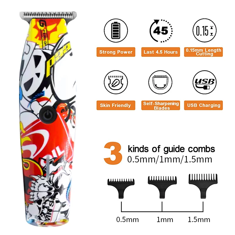 Tanie Profesjonalne spinki do włosów trymer salon USB akumulator elektryczne ścinanie włosów męskie bezprzewodowe strzyżenie fryzjer maszyna przenośna