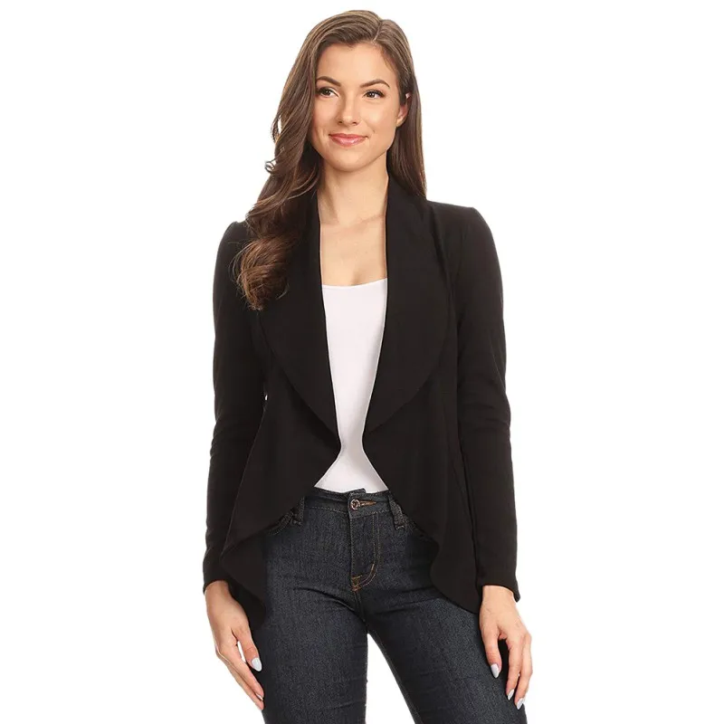 Autumn Long Sleeve women blazers and jackets Ruched Fashion Casual Business Suit Outwear 2019 Women Solid Blazers Cardigan Coat