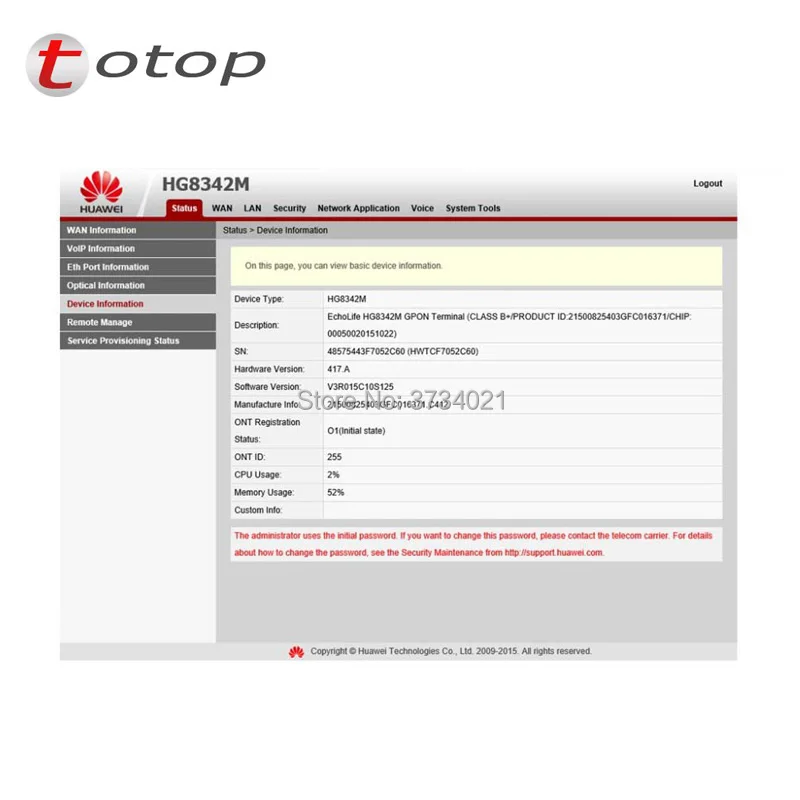 Huawei HG8342M Gpon Terminal ONT 55