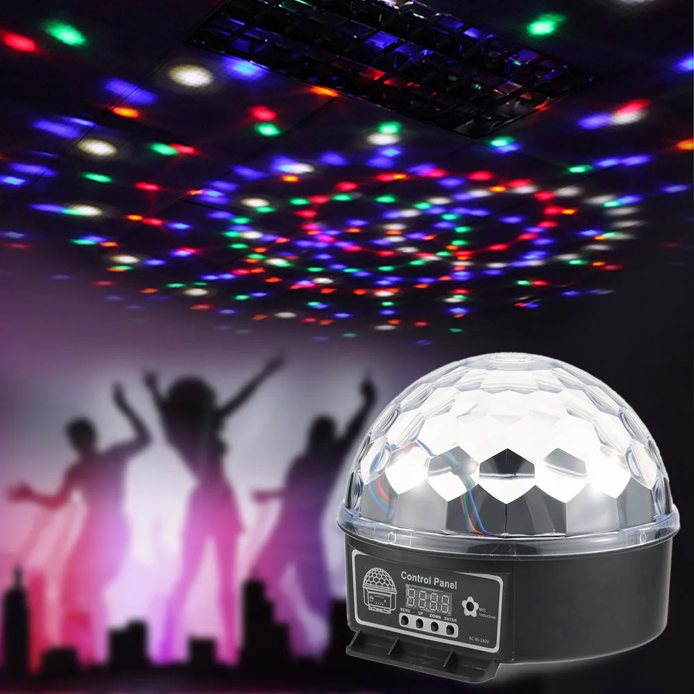 Dj лазерный диско-светильник с движущейся головкой, цифровой светодиодный RGB Кристалл, магический шар, эффект, светильник DMX 512, диско-DJ сценический светильник ing US Plug
