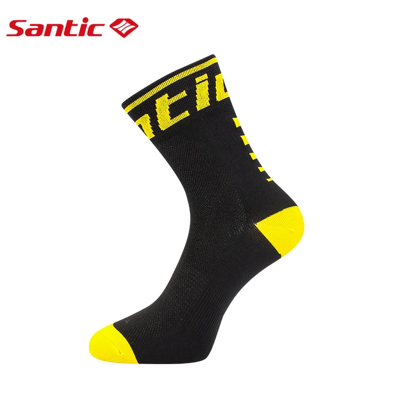 6C09054Y Santic мужские спортивные носки для велоспорта, бега, баскетбола, футбола, дышащие, анти-пот, уличная спортивная одежда, свободный размер - Цвет: 6C09054Y